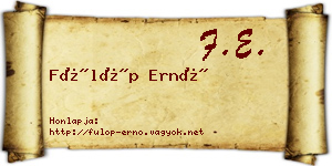 Fülöp Ernő névjegykártya