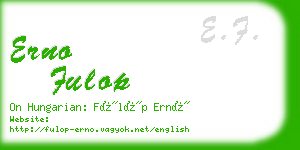 erno fulop business card