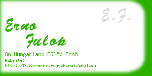 erno fulop business card